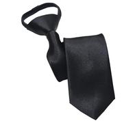 NiceYnn Cravate Enfant Pré-nouée en Satin Zippé Rréglable 38 cm Long pour Garçon Fille Formelle Mariage Célébration Uniforme Scolaire Noir