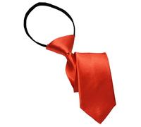 NiceYnn Cravate Enfant Pré-nouée en Satin Zippé Rréglable 38 cm Long pour Garçon Fille Formelle Mariage Célébration Uniforme Scolaire Rouge