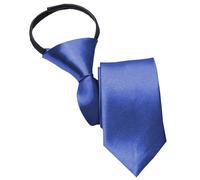 NiceYnn Cravate Enfant Pré-nouée en Satin Zippé Rréglable 38 cm Long pour Garçon Fille Formelle Mariage Célébration Uniforme Scolaire Bleu