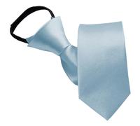NiceYnn Cravate Enfant Pré-nouée en Satin Zippé Rréglable 38 cm Long pour Garçon Fille Formelle Mariage Célébration Uniforme Scolaire Bleu Clair