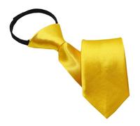NiceYnn Cravate Enfant Pré-nouée en Satin Zippé Rréglable 38 cm Long pour Garçon Fille Formelle Mariage Célébration Uniforme Scolaire Jaune