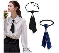 NiceYnn Cravate Pré-nouée Réglable Bande Elastique | Décor avec Pendant Perle Uniforme Scolaires Chemise Cosplay