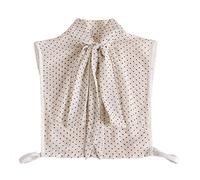 NiceYnn Faux Col Détachable avec Cordon Chemister Col Blanc Petit Pois L