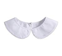 NiceYnn Faux Col Revers pour Femme Fille Amovible Collier Tour de Col Boutonnage Elégant A:Blanc