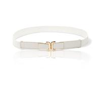 NiceYnn Fine Ceinture Elastique with Boucle Femme Large de 2.5cm pour Robe Costume Chemise Pantalon S:Boucle Blanc