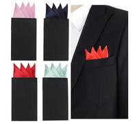 NiceYnn Lot de 4 Pré-pliés Mouchoir Carrés de Poche pour Homme Carton Ajustable Déguisement Costume Veste Formel Mariage Triangle C