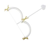 Niceyoeuk Ensemble de flèche avec nœud Cupidon pour la Saint-Valentin - Accessoires de cosplay, accessoires photo, fête d'Halloween - Fournitures de performance pour adultes et enfants (blanc, taille