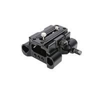 NICEYRIG Arca 545 Plaque de Base Standard à Double Trou avec Pince de Rail de 15 mm, Tige réglable en Hauteur pour trépied d'appareil Photo Universel Arca Standard 15 mm Rod