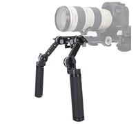 NICEYRIG Bras d'extension de 15 mm pour Appareil Photo Reflex numérique avec poignées en Cuir et Clip Standard Arri pour système de Support d'épaule