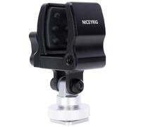 NICEYRIG Clip de Microphone avec mâchoire Qui s'ouvre de 18,5 à 35 mm, matériau en Alliage d'aluminium et Acier Inoxydable, Tampon Anti-Chocs en Silicone et Griffe inférieure et Trou fileté 1/4-549