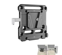 NICEYRIG Plaque de Batterie à Montage en V avec Clip de Ceinture, Plaque à dégagement Rapide à Verrouillage en V avec Fente pour Filetage 1/4 M3 M4-442