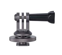 NICEYRIG Support de trépied compatible avec Hero 9/8/7/6, AKASO Brave 7/6/4 V50X V50 Pro, DJI Osmo Action, support avec griffe à filetage 1/4 applicable pour perche à selfie, monopode, appareil photo