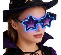 NICEYST Lunettes de soleil LED en forme d'étoile avec 3 modes d'éclairage sans fil pour festival, concert, rave, fête