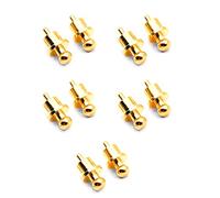 Nicfaky 10 PièCes Bouchon de Prise RCA Plaqué Or Prise de Court-Circuit, Connecteur Phono Prise de Blindage RCA Prise de Protection ProtéGer Les Capuchons de Protection