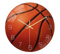 Nicfaky Basketball Acrylique Horloge Murale Silencieuse Chambre Salon Réveil Anniversaire Cadeaux de Noël Présent pour Décoration de Chambre