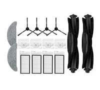 Nicfaky Brosse latérale principale, chiffon de nettoyage et sac à poussière, accessoires de rechange pour aspirateur robot Eve Plus