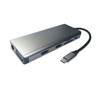 Nicfaky Hub USB C 12 en 1 USB C Station d'accueil Multiport Hub Adaptateur USB SD/TF, Audio VGA LAN pour ordinateur portable
