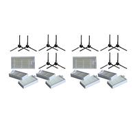 Nicfaky Lot de 12 brosses latérales + 10 filtres pour aspirateur Lidl Silver 3000 A1