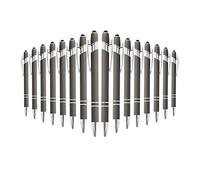 Nicfaky Lot de 16 stylos à bille avec pointe de stylet caoutchouté souple pour tablettes C Noir