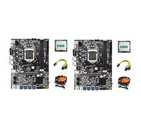 Nicfaky Lot de 2 cartes mères B75 USB ETH 8XPCIE vers USB + G1630 CPU + câble 6 broches vers 8 broches + ventilateur LGA1155 Socket 1155 B75 BTC Miner carte mère