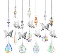 Nicfaky Lot de 7 perles suspendues en verre avec araignée en cristal ornement de de fenêtre d'arbre à accrocher au mur