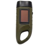 Nicfaky Mini lampe torche solaire d'urgence à manivelle dynamo rechargeable LED lampe torche de charge pour camping en plein air