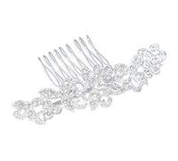 Nicfaky Peigne à cheveux pour mariée avec strass en forme de fleur Argenté
