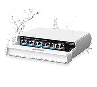 NICGIGA Switch PoE 8 Ports Étanche 8 Ports PoE+@120W+Gigabit UpLink Port, NICGIGA Outdoor 10 Ports IEEE802.3af/at Power over Ethernet Switch, Non géré avec VLAN et 250M