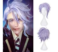 NICHANGHUA Cosplay Perücken für Damen Kostüm Halloween Party Perücke Kurz Schnitt Rot mit Pony Dummes Haar (couleur : bleu)