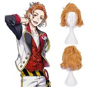 NICHANGHUA Cosplay Perücken für Damen, Kostüm, Halloween-Party-Perücke, kurze Schnitt-Perücke, Rot mit Pony Dummes Haar (couleur : diamant cater)