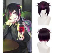 NICHANGHUA Cosplay Perücken für Damen, Kostüm, Halloween-Party-Perücke, Kurze Schnitt-Perücke, Rot mit Pony, Haar-Dumme (couleur : A vanrouge)