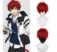 NICHANGHUA Cosplay Perücken für Damen, Sterne-Set, Halloween-Kostüm, kurze synthetische Perücken mit Pony, Hime-Schnitt, Mittelteil (couleur : Amagi Hiiro)