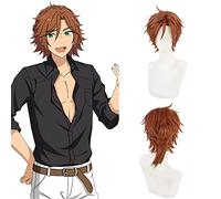 NICHANGHUA Cosplay Perücken für Damen, Sterne-Set, Halloween-Kostüm, kurze synthetische Perücken mit Pony, Hime-Schnitt, Mittelteil (couleur : Mikejima Madara)