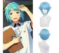 NICHANGHUA Cosplay Perücken für Damen, Sterne-Set, Halloween-Kostüm, kurze synthetische Perücken mit Pony, Hime-Schnitt, Mittelteil (couleur : Shino Hajime)