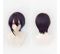 NICHANGHUA Long Noir Gardient Rouge for VTuber Hoive Vox Akuma Cosplay Perruque Cheveux Cheveux Synthétiques Résistant À La Chaleur Unisexe Adulte Gratuit Cap Perruque (Couleur : Mayuzumi Kai)