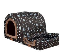 Niche 2 en 1 pliable et antidérapante avec tapis moelleux pour l'automne et l'hiver - Niche pour chien et chat - Lit extra large apaisant pour animaux de compagnie (45 x 37 x 32 cm, style 2)