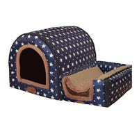 Niche 2 en 1 pliable et antidérapante, grotte d'intérieur avec tapis moelleux pour l'automne et l'hiver - Niche pour chien et chat - Lit extra large apaisant pour animaux de compagnie (100 x 80 x 70