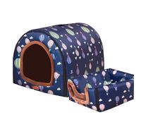 Niche 2 en 1 pliable et antidérapante, grotte d'intérieur avec tapis moelleux pour l'automne et l'hiver - Niche pour chien et chat - Lit extra large apaisant pour animaux de compagnie (100 x 80 x 70