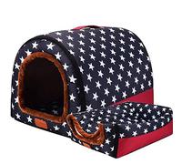Niche 2 en 1 pour chien, chat, igloo doux et pliable, avec coussin amovible, sac de couchage confortable pour animal de compagnie de taille moyenne et extra large