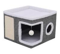 Niche à Chat Couverte - Refuge pour Animaux en Peluche Semi-fermée, Niche pour Chats Confortable et Respirante | Cave et Chaude pour Dormir, Condos thermaux pour Animaux domestiques