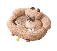 Niche à chat en forme de grotte | Abri de sommeil avec tunnel et - Niche chauffée pour chatons d'intérieur - Pour chats d'extérieur pour Noël et hiver pour maison et voyage pour chambre à coucher et
