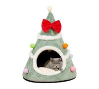 Niche à Chats Arbre De Noël,Amovible Chaud,Maison pour Chats Sac de Couchage de Noël | Pour Petites Races Moyennes Grandes Salon Chambre Balcon Jouer Et Reposer