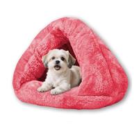 Niche chaude rembourrée en coton pour animal domestique, petit chien apaisant et respirant, lit en forme de chaussons mignons pour l'intérieur, sac de couchage pliable et lavable
