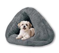 Niche chaude rembourrée en coton pour animal domestique, petit chien apaisant et respirant, lit en forme de chaussons mignons pour l'intérieur, sac de couchage pliable et lavable