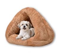 Niche chaude rembourrée en coton pour animal domestique, petit chien apaisant et respirant, lit en forme de chaussons mignons pour l'intérieur, sac de couchage pliable et lavable