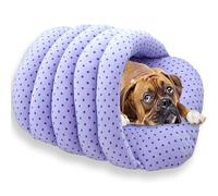 Niche chaude rembourrée en coton pour chien de petite taille - Respirant - En forme de chaussons - Pliable et lavable - L - 60 x 42 cm - E)