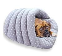 Niche chaude rembourrée en coton pour chien de petite taille - Respirant - En forme de chaussons - Pliable et lavable - L - 60 x 42 cm - C