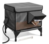 Niche chauffante pour chat - Abri d'extérieur isolé avec deux sorties, design résistant aux intempéries, porte d'évacuation sûre et serrure magnétique, idéal pour les chats sauvages en hiver, base