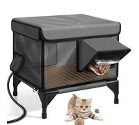 Niche chauffante pour chat pour une utilisation en extérieur en hiver, abri chaud avec avant-toit imperméable et design pliable isolé, idéal pour les chats errants