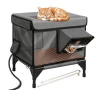 Niche chauffée pour Chat, abri extérieur Robuste et isolé avec Deux Sorties, imperméable et résistant aux intempéries, pour Chats de Grange d'hiver, Chiens errants S